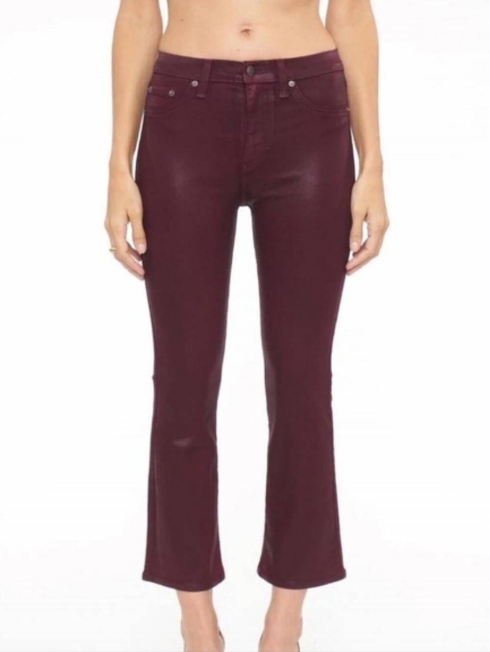 Pistola Lennon High Rise Crop Boot Jean In Merlot
